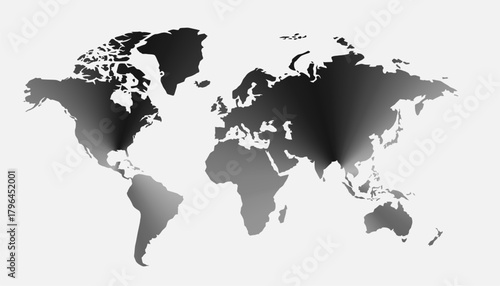 geographical world map in silhouette style on white background
