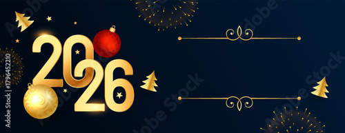 decorative 2026 new year wallpaper with text space