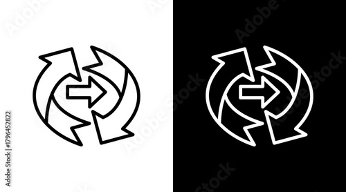 Recovery Arrow With Icon Set Design	