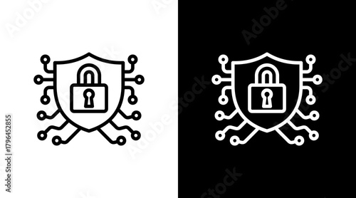 Cyber Security With Icon Set Design	
