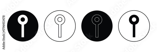 Black keyhole on white background. Mysterious door lock. Vector illustration .EPS 10 .