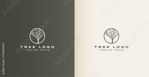 herbal life concept tree logo icon template