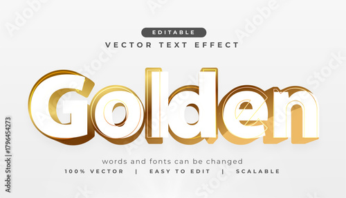 text effect style 3d golden lettering editable mockup