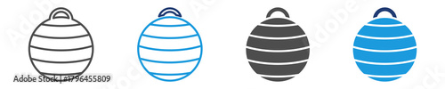 pilates ball  icon set multiple style