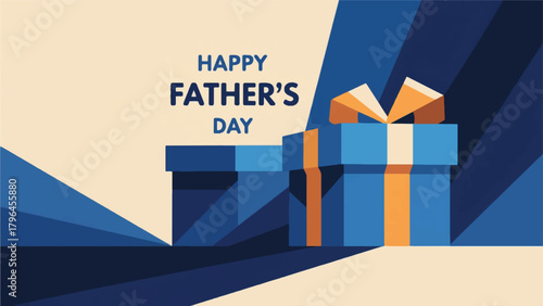 Illustration Of A Gift And The Words Happy Father's Day Vector Design Template