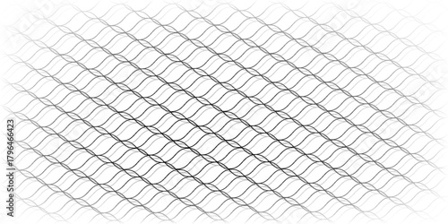 Warped soccer or fishing net. Wire or lace pattern. Black mesh texture isolated on white background.
