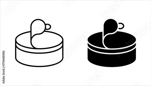 canned food icon set, open tin can icon. vector illustration on white background