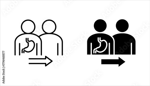 Human organ transplantation icon set. caldiology transplantation concept, human organ donation, vector illustration on white background