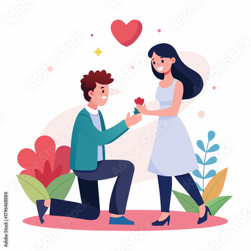 The boy propose to the girl 
