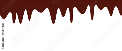 melted chocolate, chocolate vector. chocolate on white background. Flowing liquid isolated on white background. leaking, splashing, spilling liquid.