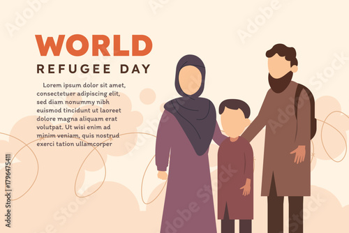 An illustration of an exiled family, capturing the humanitarian suffering of the banished.