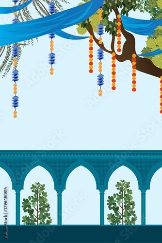 indian hindu wedding elements vector marigold floral garland vector, wedding and festival decoration, border flower decoration with transparent background