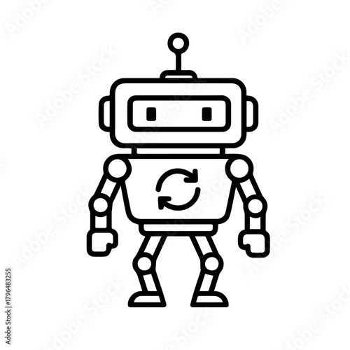 robot updated vector line icon on a white background
Vector line icon