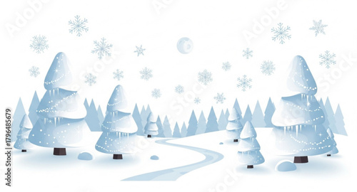 winter landscape with snow