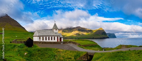 Vidareidis church on the Island Vidoy in the Faroe Islands