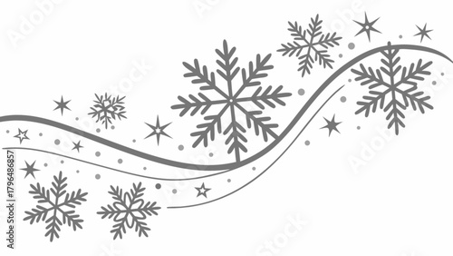 Winter snowflakes and stars vector design for christmas holiday season background decoration element