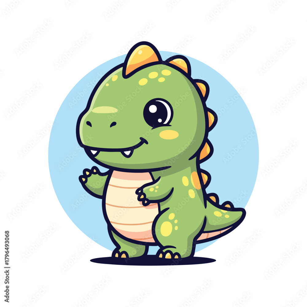 Fototapeta premium Adorable Cartoon Dinosaur Character