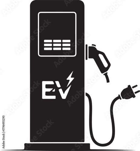 Digital technology illustrates the gasoline pump nozzle symbol for car fuel station energy