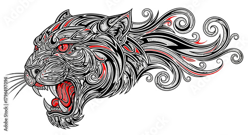 tribal wolf tribal tattoo