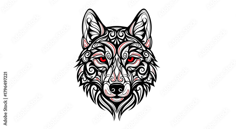 Fototapeta premium wolf head vector