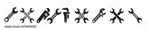 assorted black tool icons featuring classic and adjustable