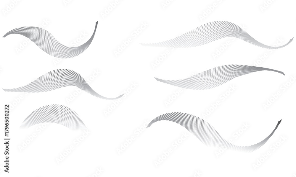 Obraz premium Abstract smooth swoosh shapes for design. Set of soft grey swoosh elements ideal for modern graphics, branding accents, digital backgrounds, and fluid decorative design layouts.