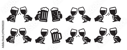 black and white con set featuring coffee drinks beach travel.