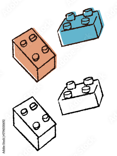 手描きのブロック
