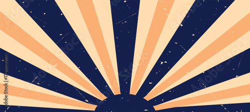 blue and orange vintage background with lines vector.