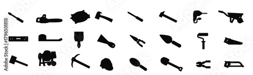 building tool vector illustration isolated bundle set design 