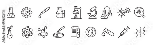 minimal science icon set