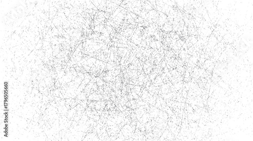 Abstract background of fine gray scratches and dots on a white surface texture grunge