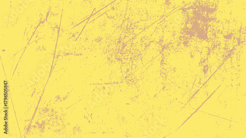 Yellow background with distressed texture and scattered brown speckles and lines grunge