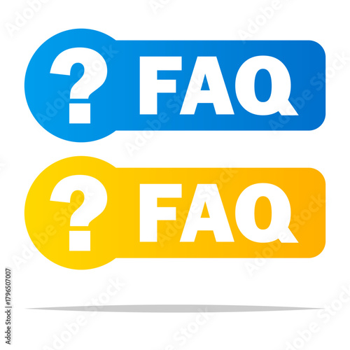 FAQ or Frequently asked question button icon vector isolated illustration