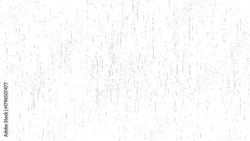 Abstract pattern of scattered grey dots and short vertical lines on a white background texture