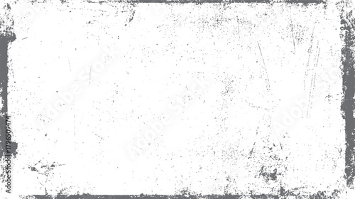 Distressed grey grunge texture with scattered speckles and rough edges on white background vector