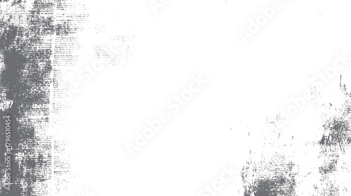 Faded grey distressed textured background with abstract text fragments and scattered dots on white grunge
