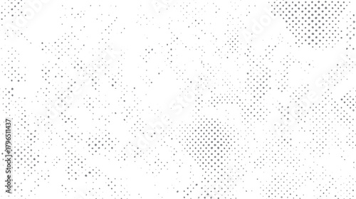 Scattered grey dots and clusters of varying sizes on a white background abstract texture pattern vector