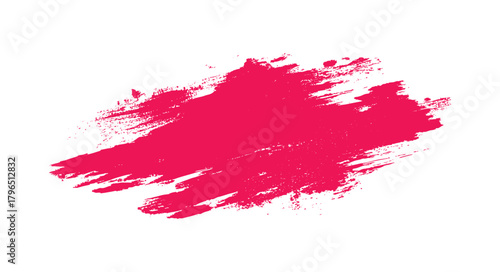 Vibrant pink paint splash textured brush stroke isolated on white background abstract graphic vector