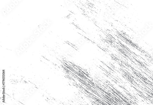 White background with diagonal grey textured brush strokes and scattered dots creating a distressed grunge effect