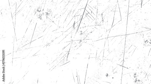 White background with numerous fine grey scratches and speckles creating a distressed textured effect