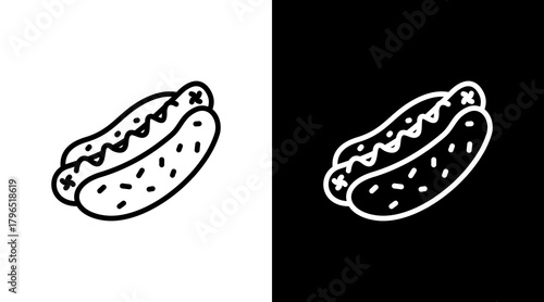 Hotdog With Icon Set Design