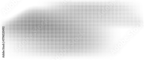 Dotted halftone gradient texture. Fading polka dot background. Repeated dots gradation pattern background. Black vanishing comic pop art overlay backdrop.