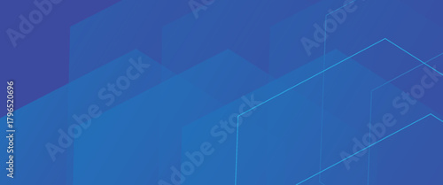 Blue geometric abstract background with overlap layer. Modern rounded square shapes creative design. Futuristic concept. Suit for cover, banner, brochure, business, header, website, presentation