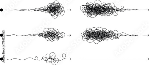 <Vector Illustration of Abstract Flowing Lines with Particles on Black Background - Digital Data Stream Concept>