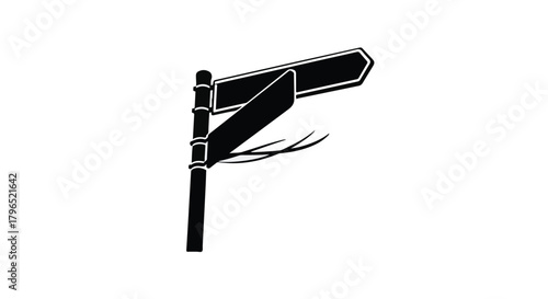 Directional signpost with blank arrows pointing in different ways, symbolizing choices and navigation.