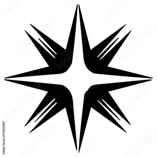 A detailed silhouette of a single dog standing alert with its ears perked up isolated on white background silhouette