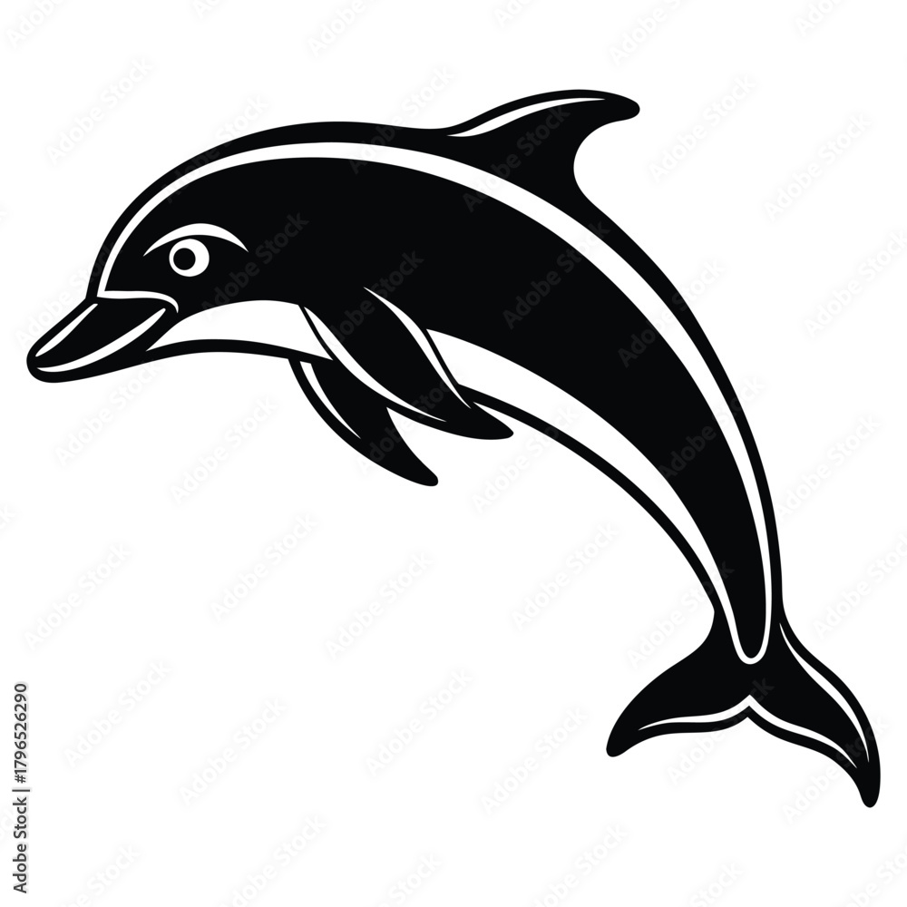 Obraz premium dolphin jumping vector icon