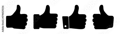 Multiple thumbs up icons positive approval gesture communication symbol graphic design element