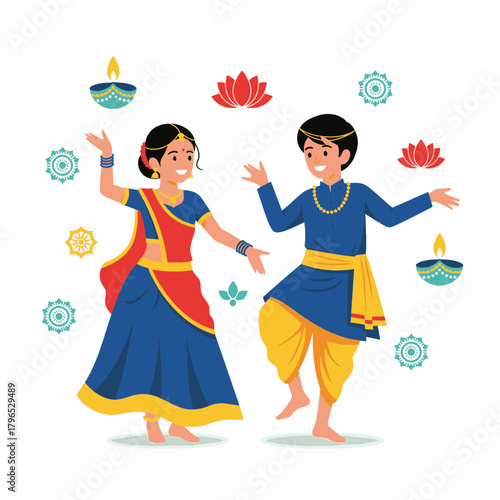 Kids Performing Traditional Indian Dance for Children’s Day